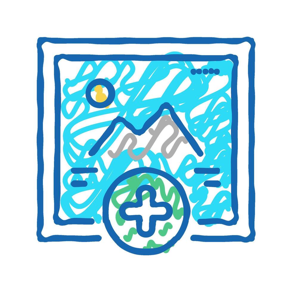 adding image social media ugc icon doodle illustration vector