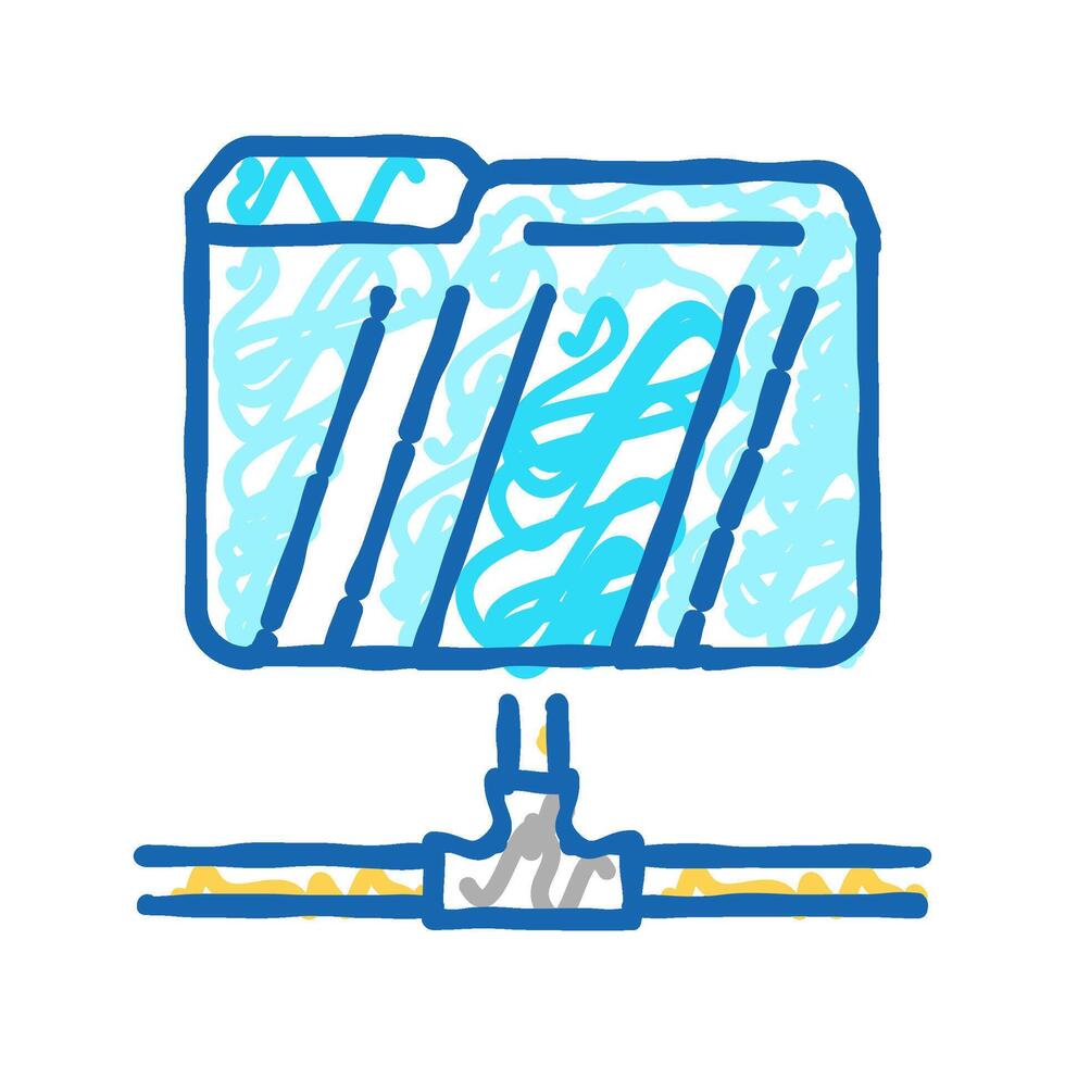 data folder icon doodle illustration vector