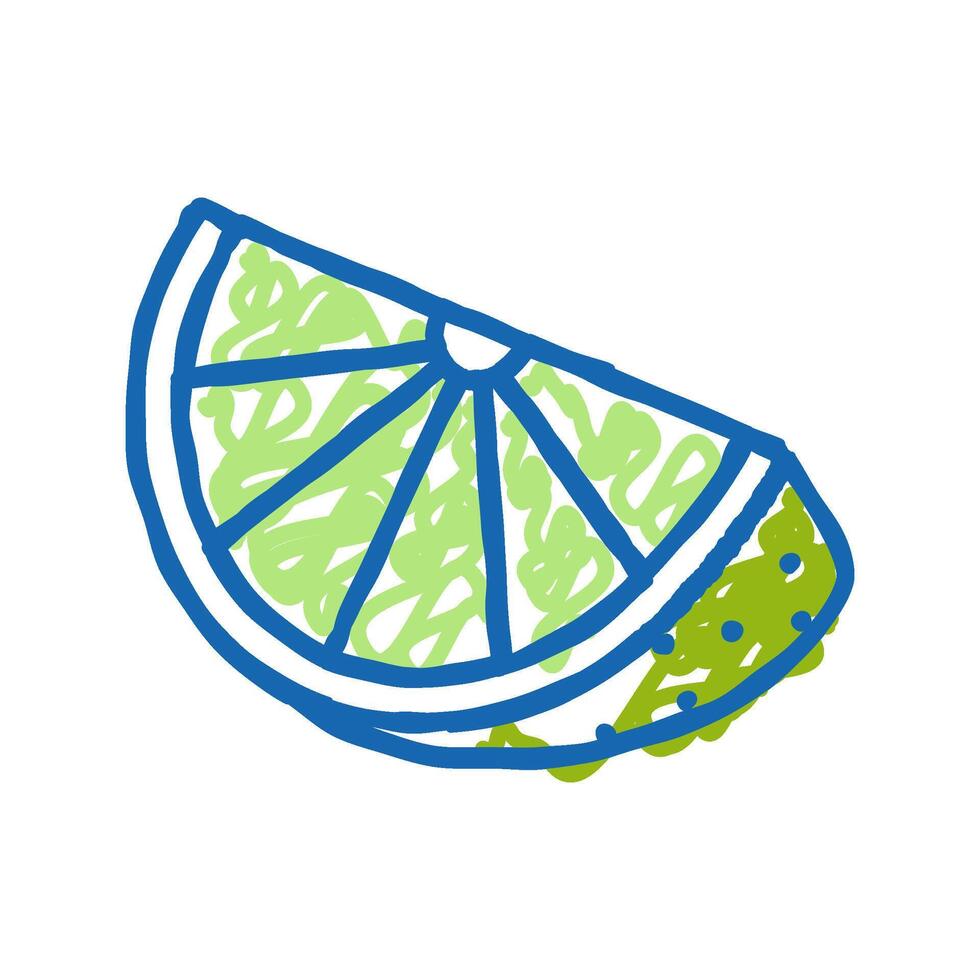 cut lime icon doodle illustration vector