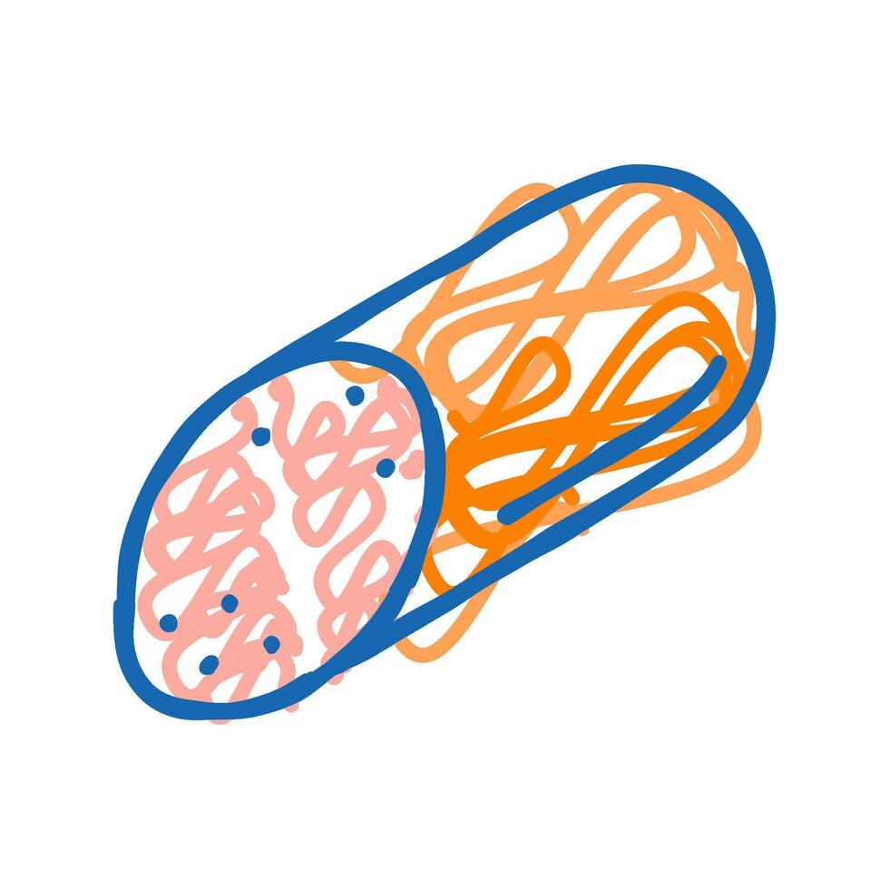 boiled sausage meat icon doodle illustration vector