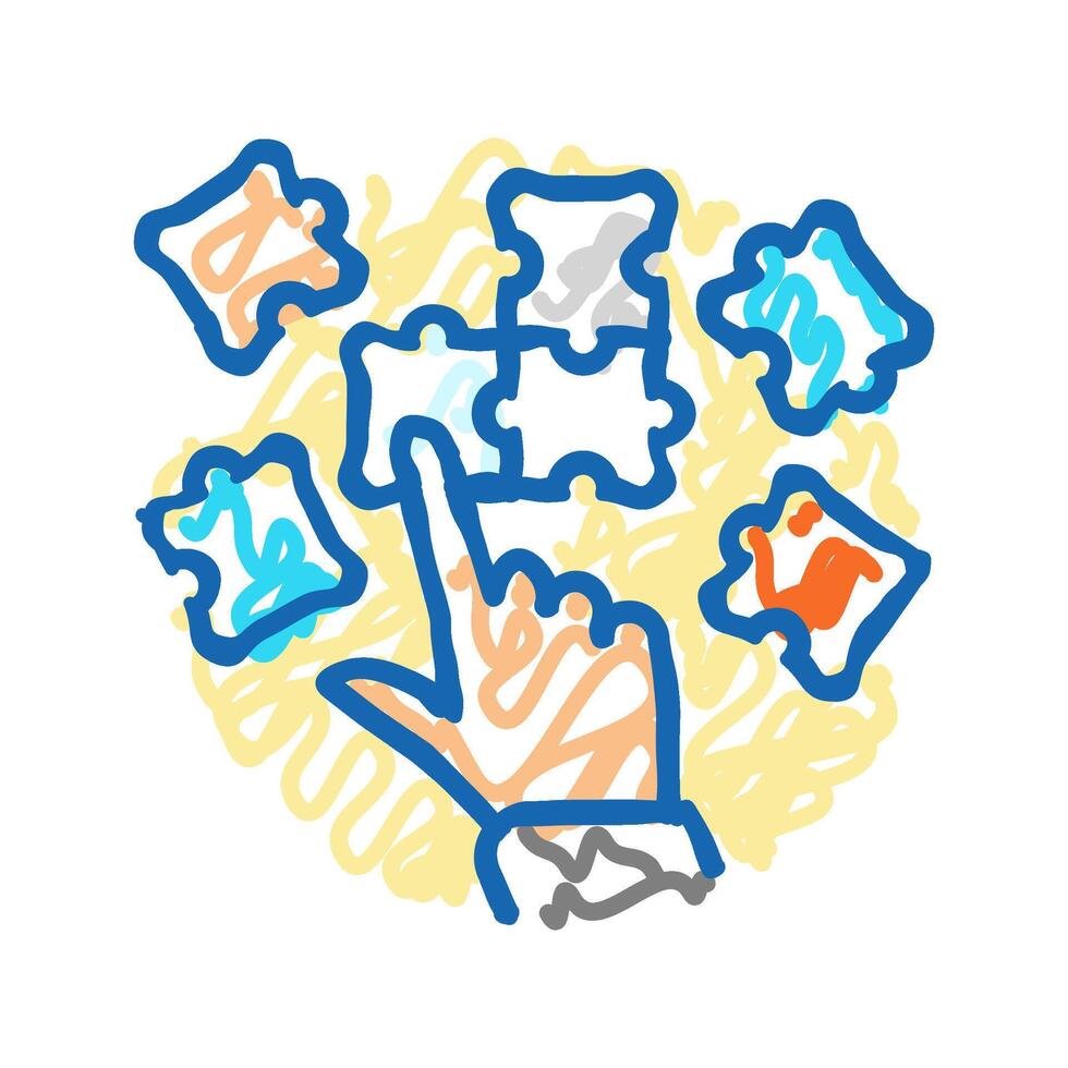 cognitive exercises occupational therapist icon doodle illustration vector