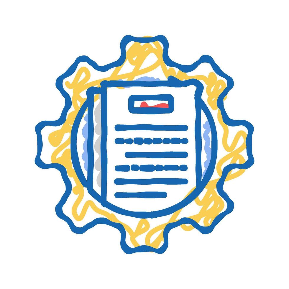 technical writing mechanical engineer icon doodle illustration vector