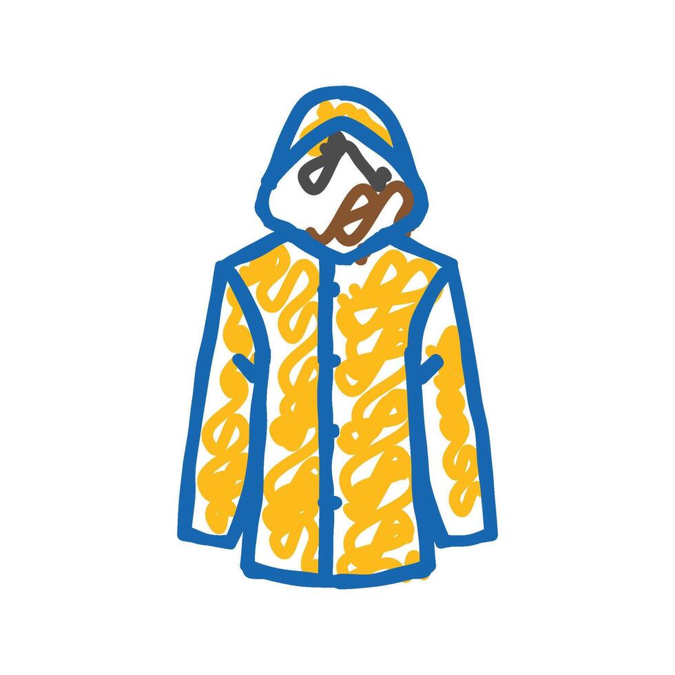raincoat yellow autumn icon doodle illustration vector