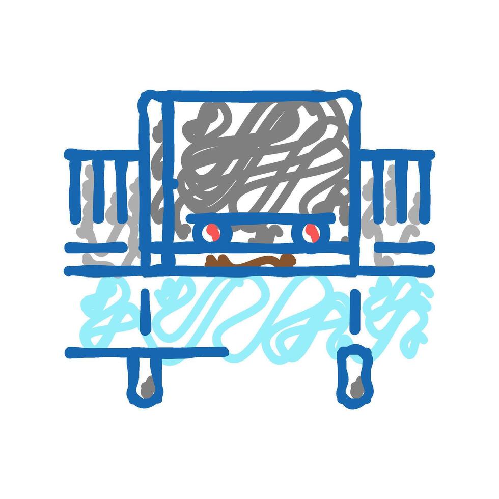 bulk handling system icon doodle illustration vector