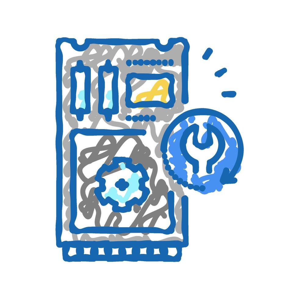 ssd data recovery icon doodle illustration vector