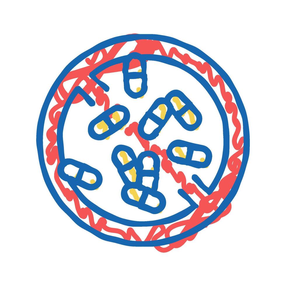 painkillers pills addiction icon doodle illustration vector