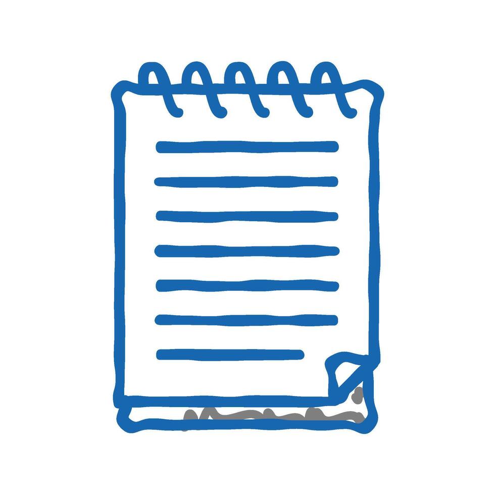 spiral notepad list icon doodle illustration vector