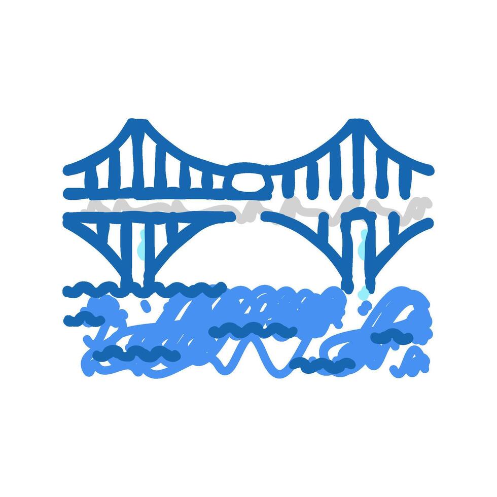 cantilever bridge icon doodle illustration vector