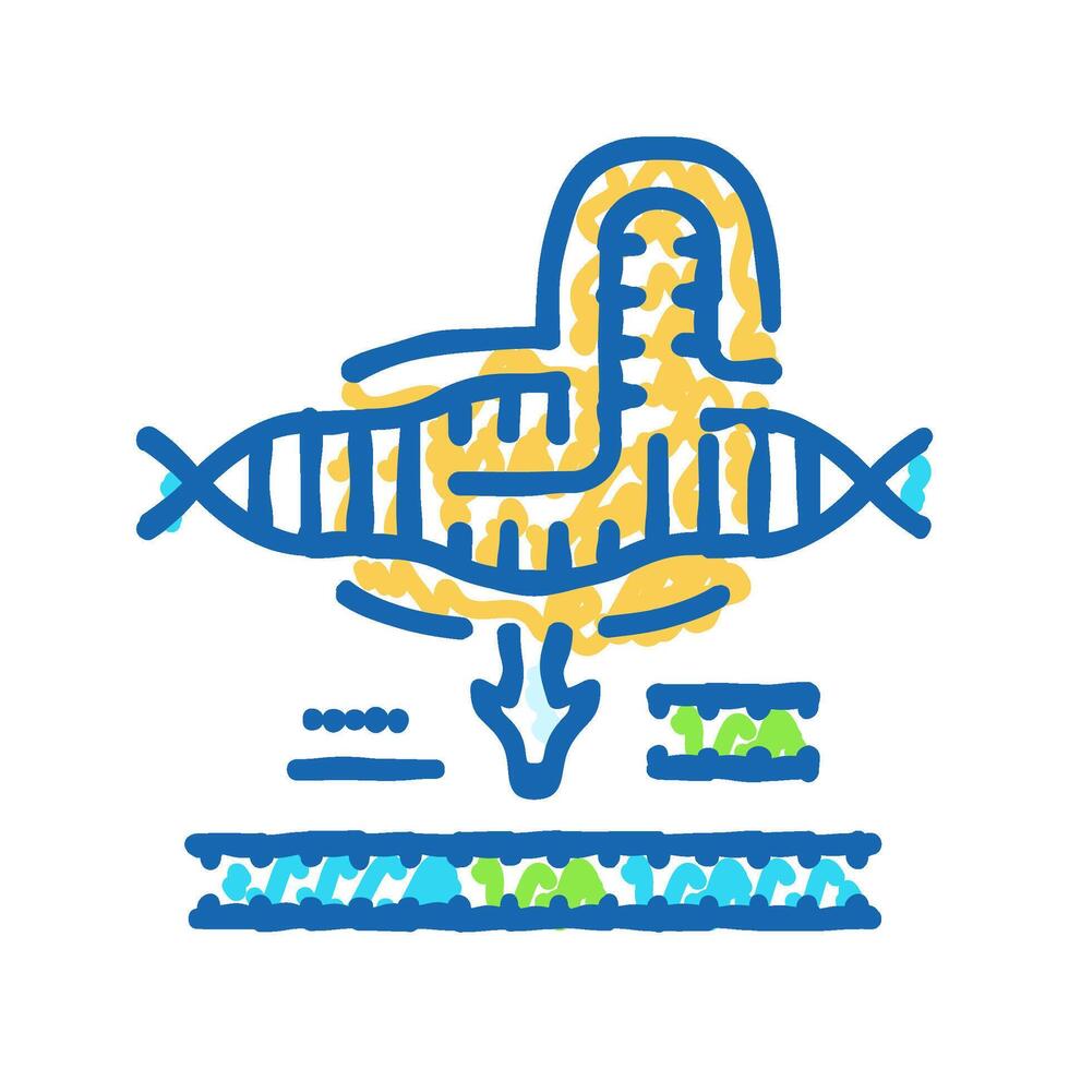crispr casediting cryptogenetics icon doodle illustration vector