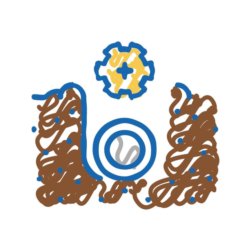 plumbing of drainage system icon doodle illustration vector