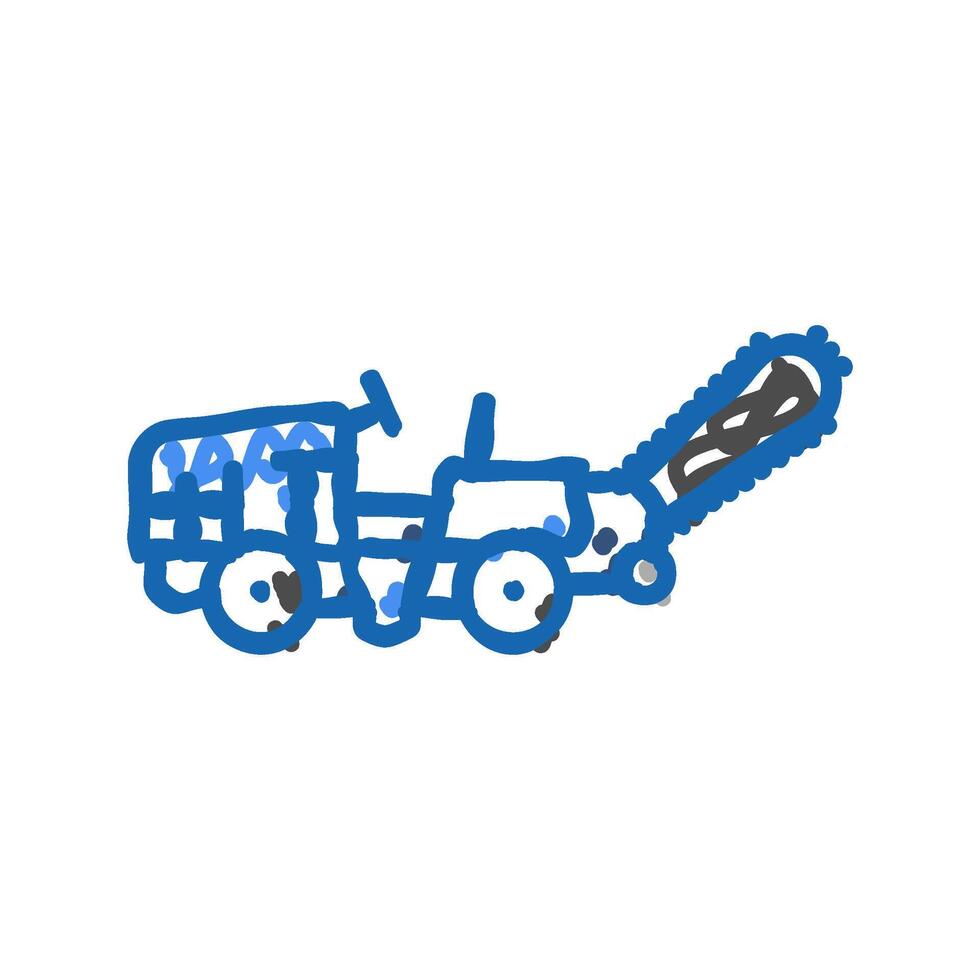 ditch digger civil engineer icon doodle illustration vector