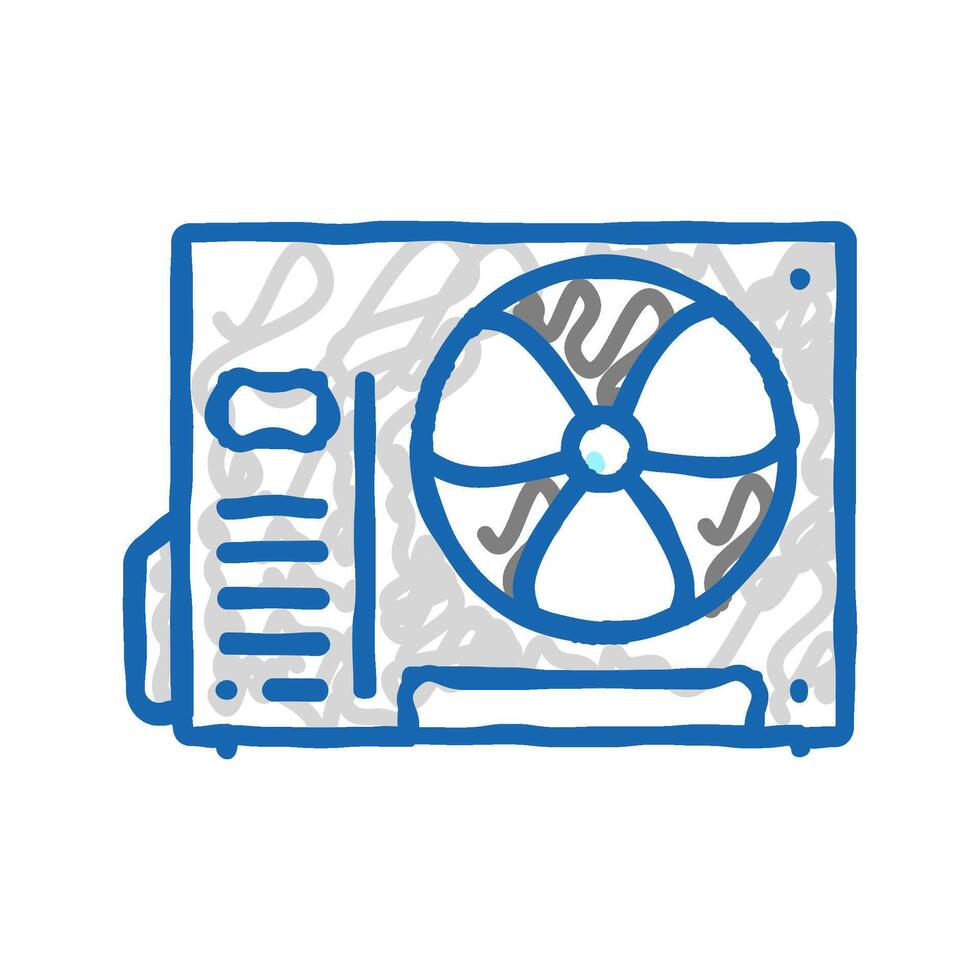 air conditioner icon doodle illustration vector