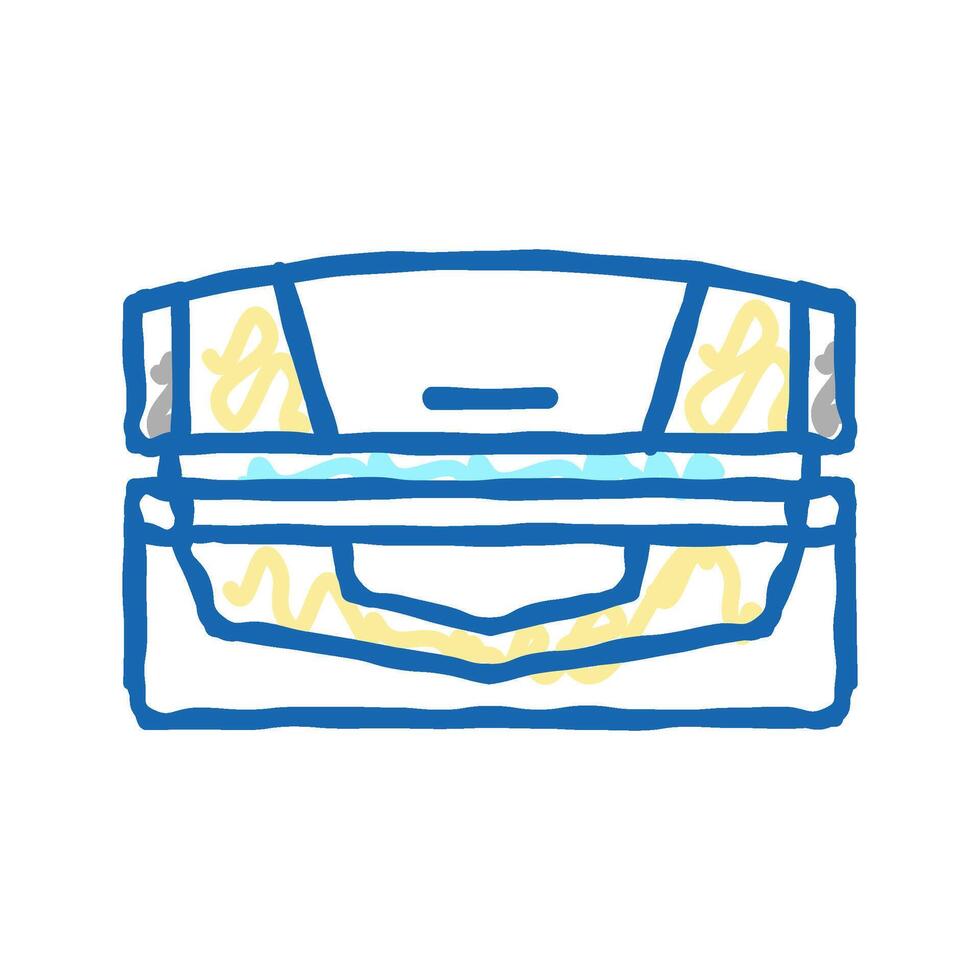 horizontal closed cabin solarium equipment icon doodle illustration vector