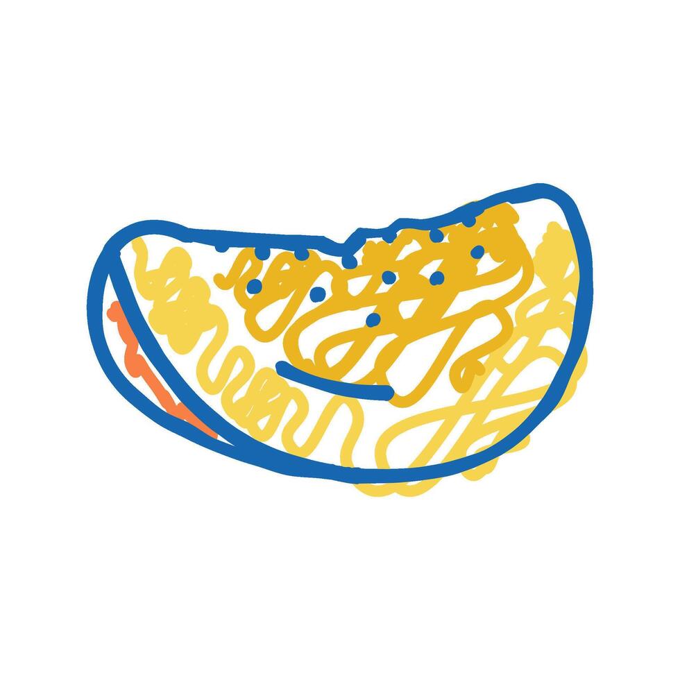 delicious fresh mango slice icon doodle illustration vector