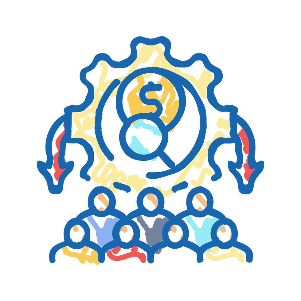 compensation management business icon doodle illustration vector