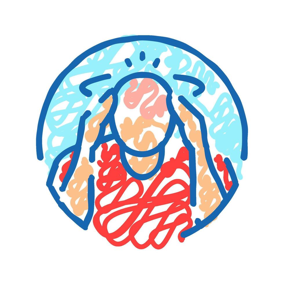 headache dizziness disease symptom icon doodle illustration vector