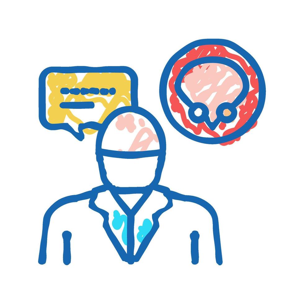urologist doctor consultation icon doodle illustration vector