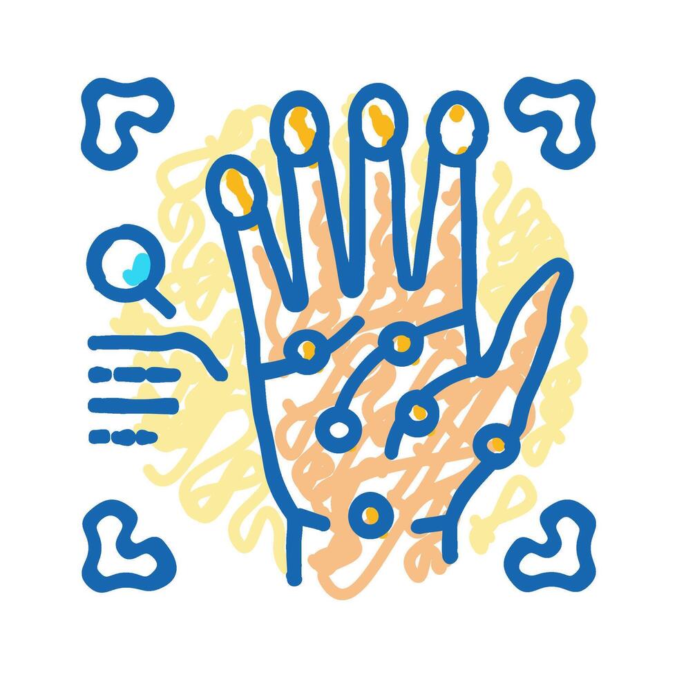 handprint recognition icon doodle illustration vector