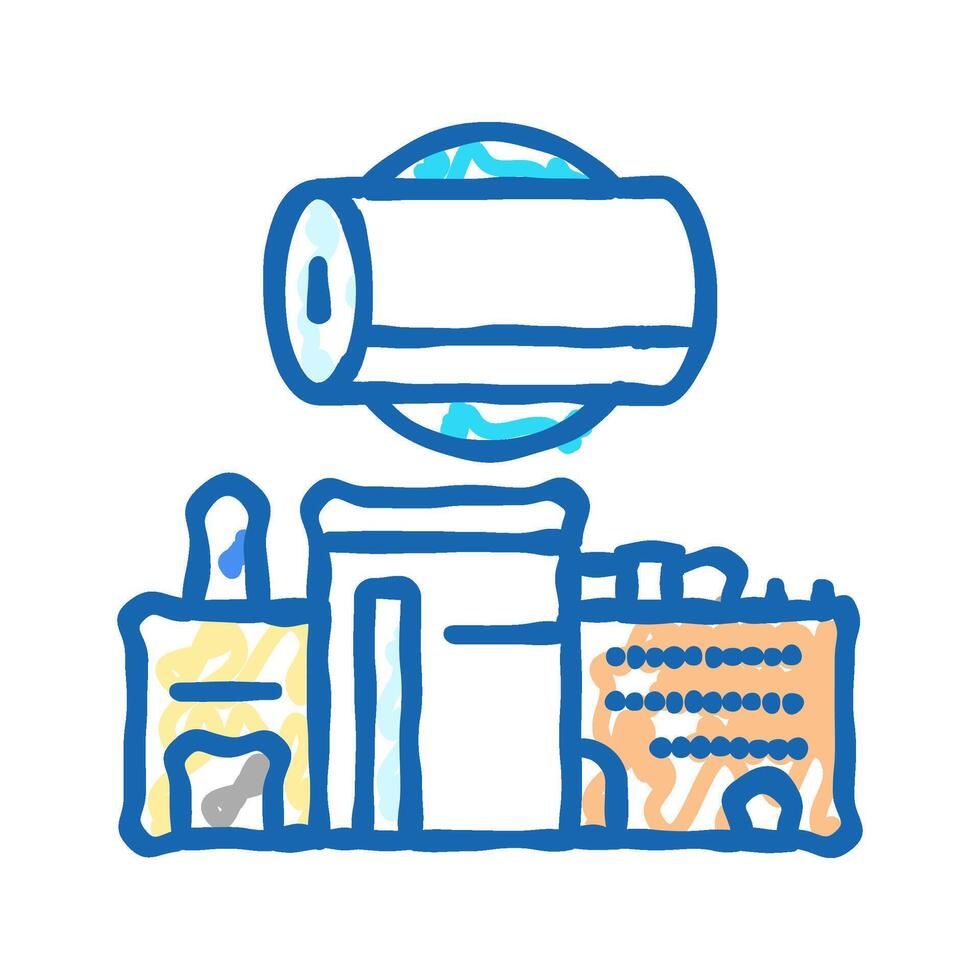 pulp mill paper icon doodle illustration vector