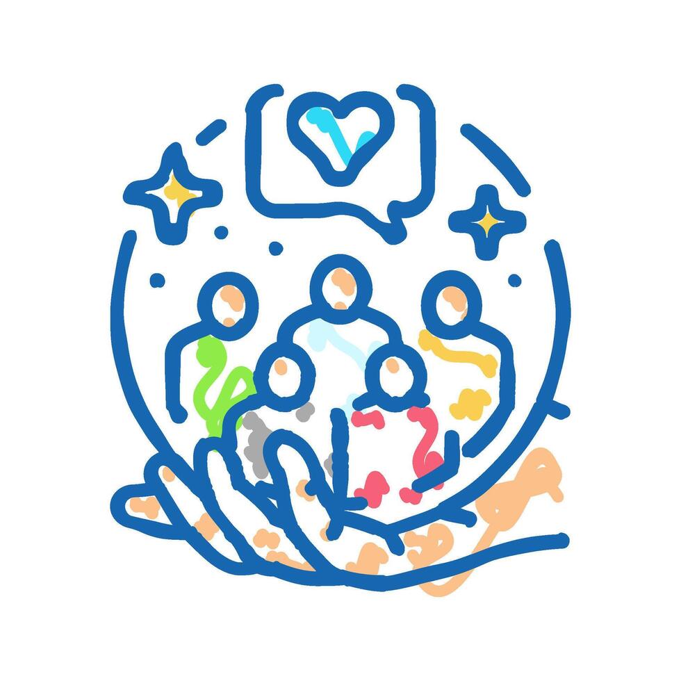 support group mental health icon doodle illustration vector