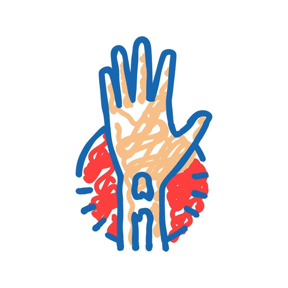 broken arm fracture injury icon doodle illustration vector