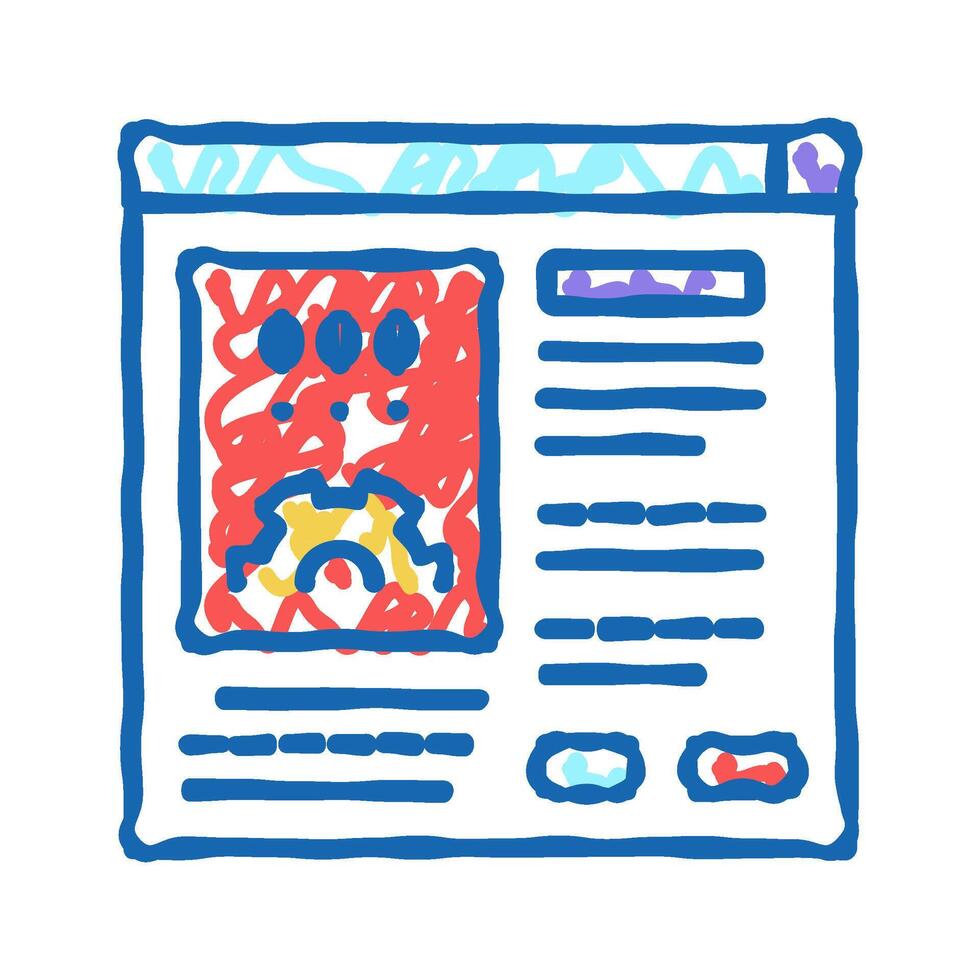 errors report icon doodle illustration vector