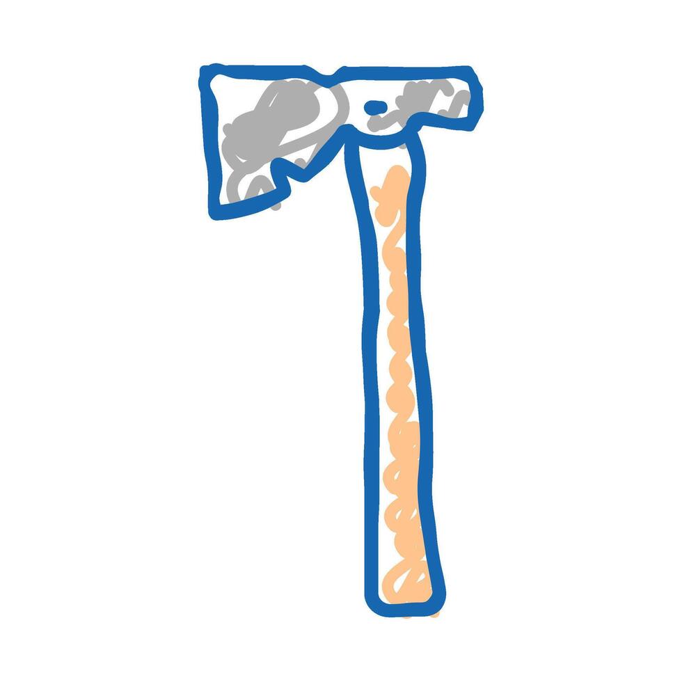 half hatchet hammer tool icon doodle illustration vector