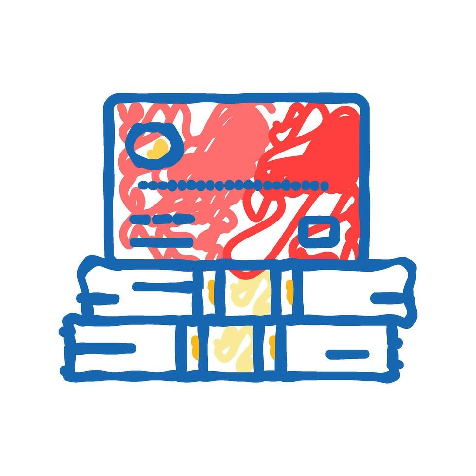 credit card money bank payment icon doodle illustration vector