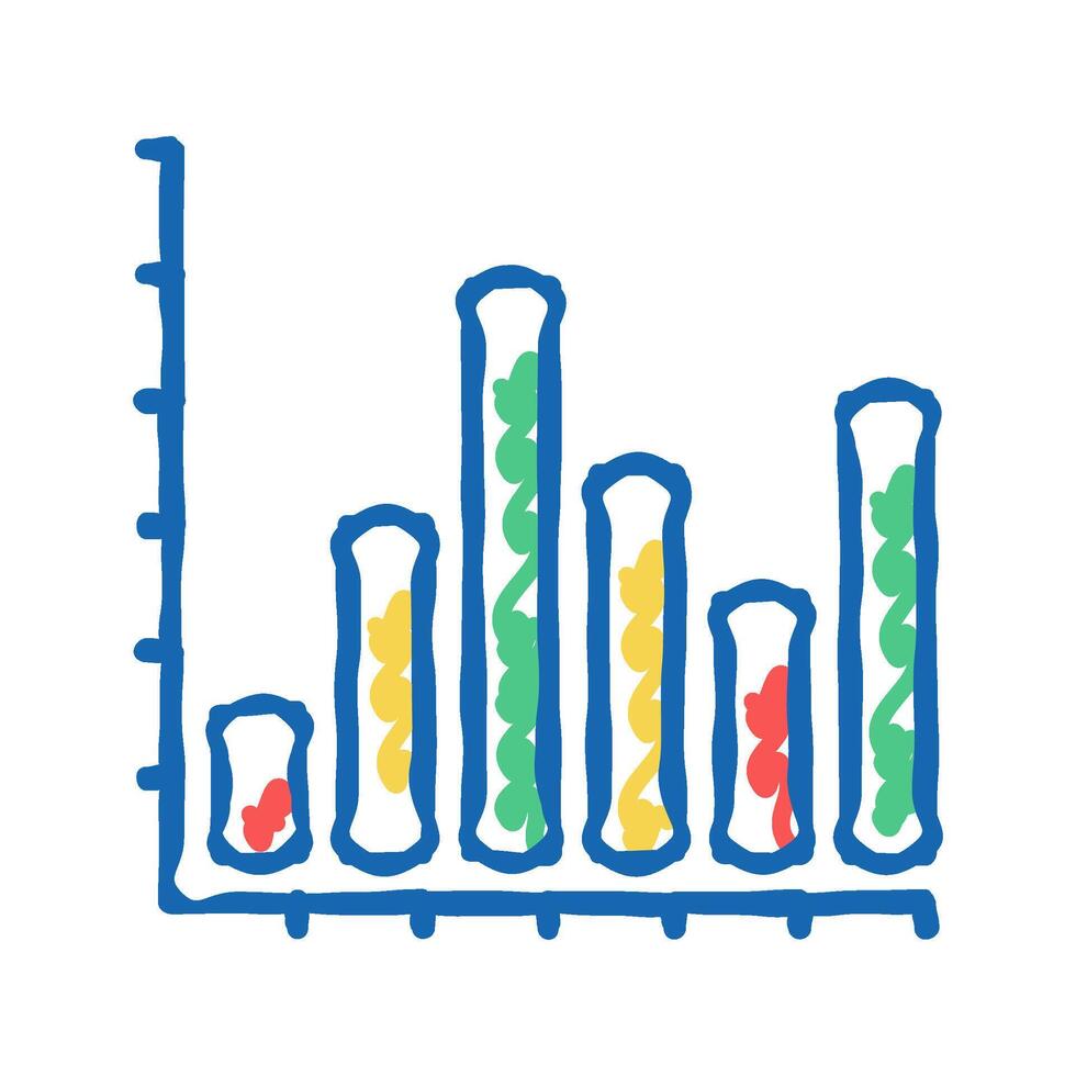 bar graph icon doodle illustration vector