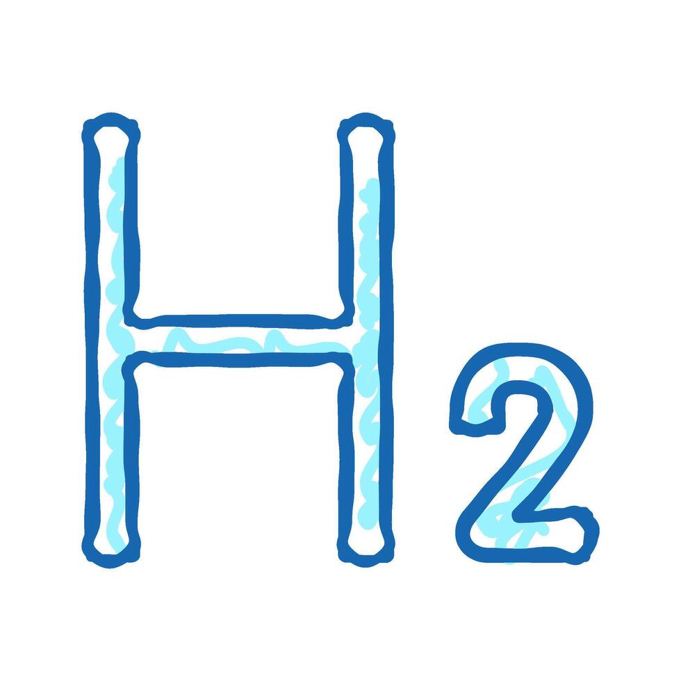 chemical element hydrogen icon doodle illustration vector