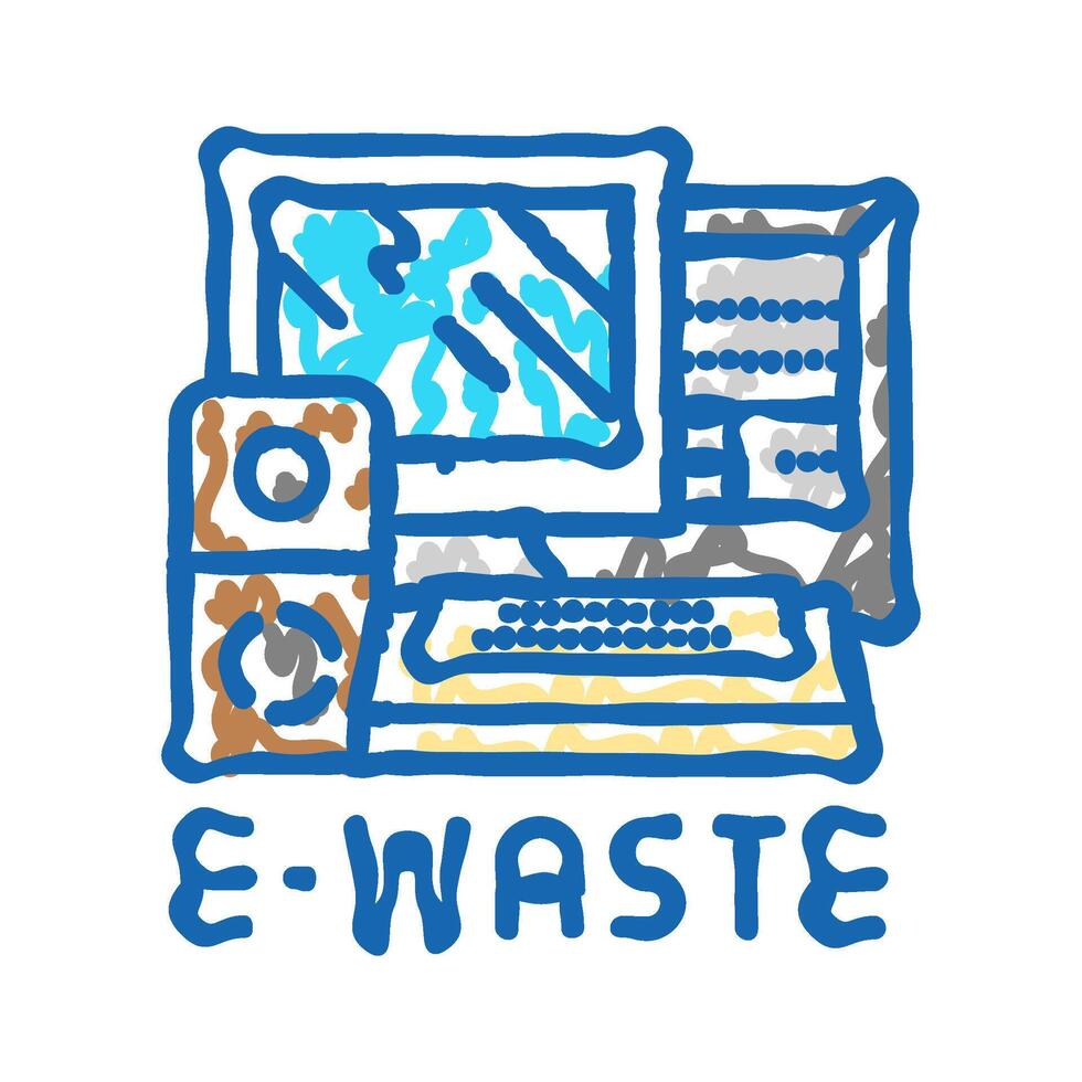 metal recycling waste sorting icon doodle illustration vector