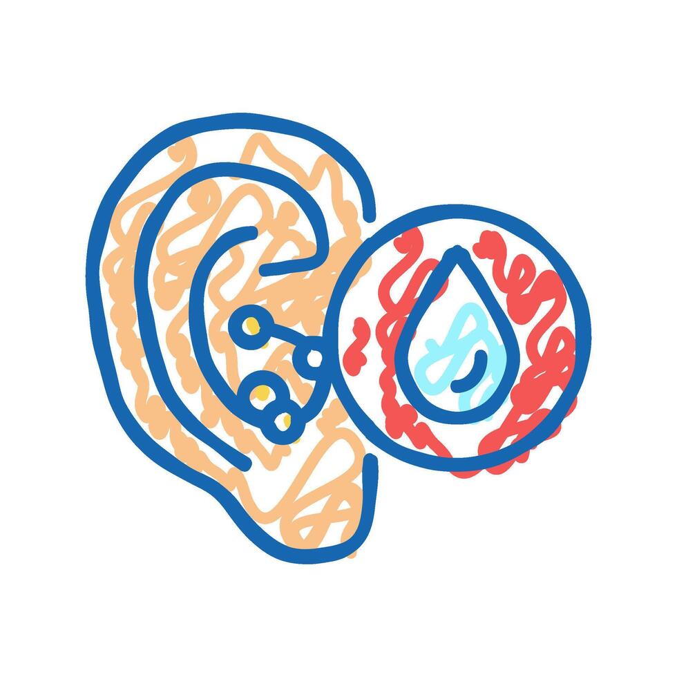 swimmers ear icon doodle illustration vector