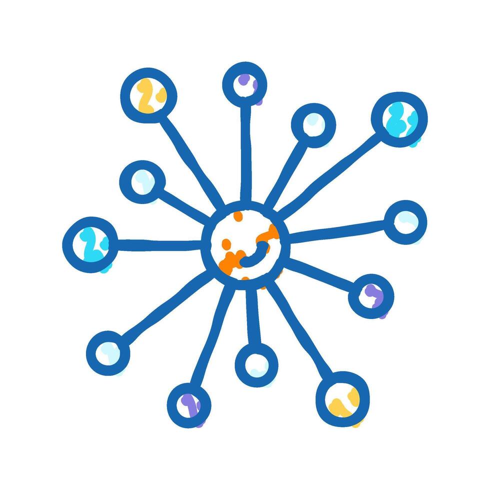 network molecular structure icon doodle illustration vector