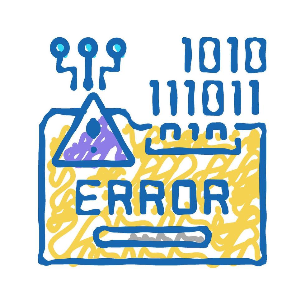 error system icon doodle illustration vector