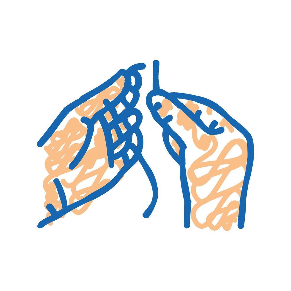 insert thread into needle icon doodle illustration vector