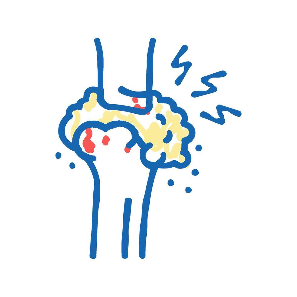 gout health problem icon doodle illustration vector