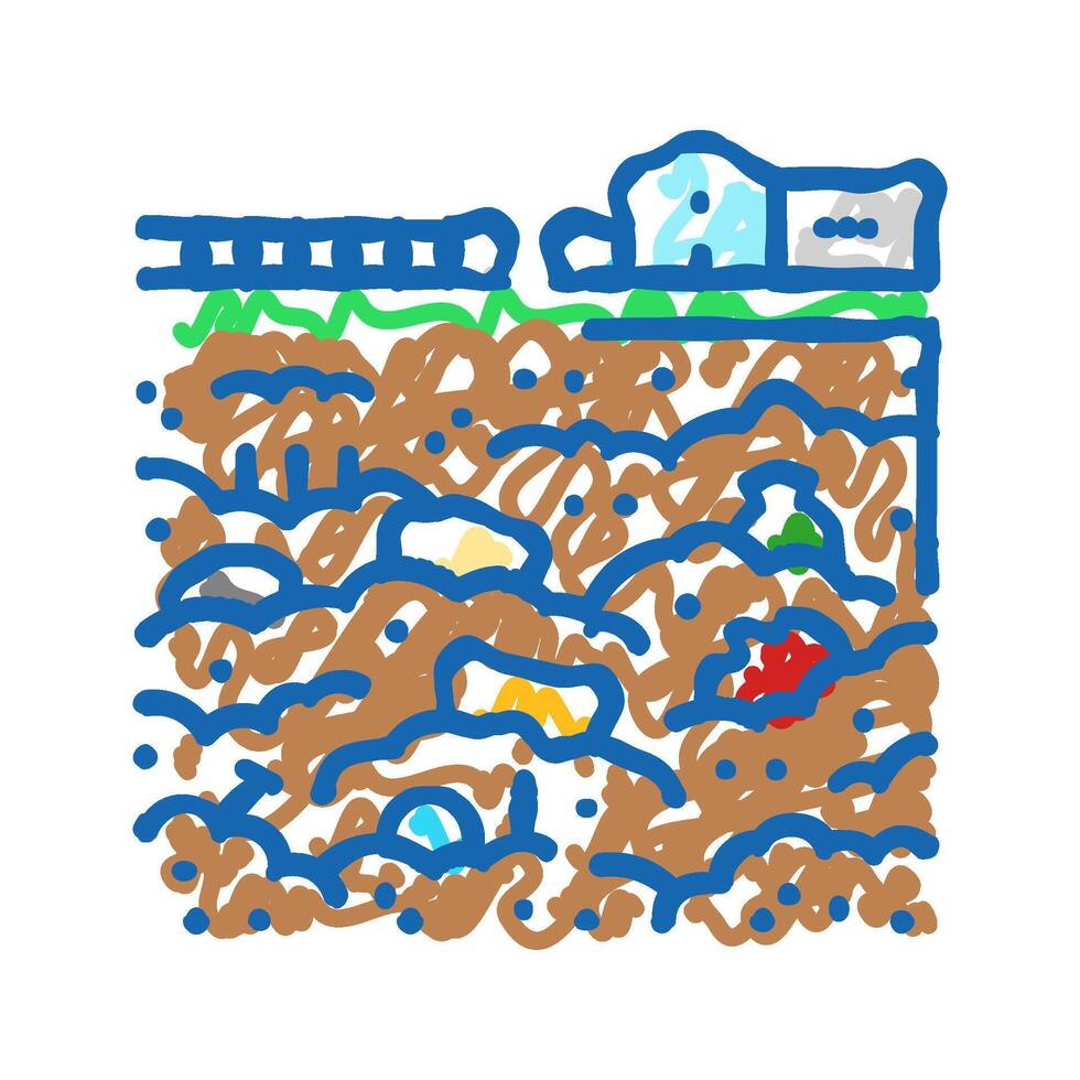 landfill waste sorting icon doodle illustration vector