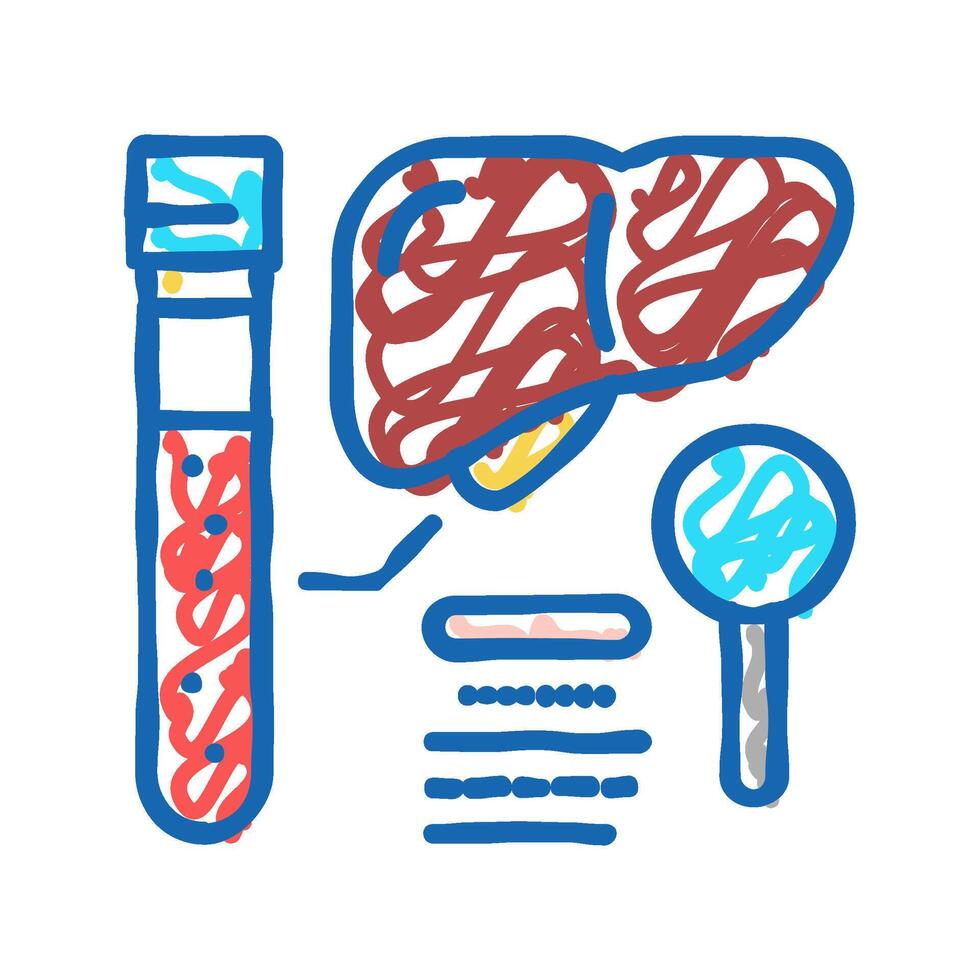 liver function test hepatitis icon doodle illustration vector