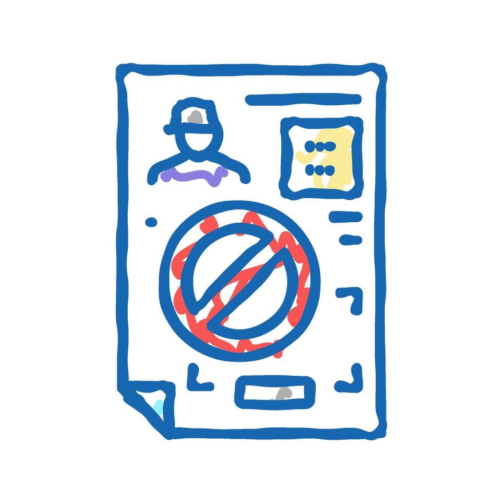 denial allowance icon doodle illustration vector