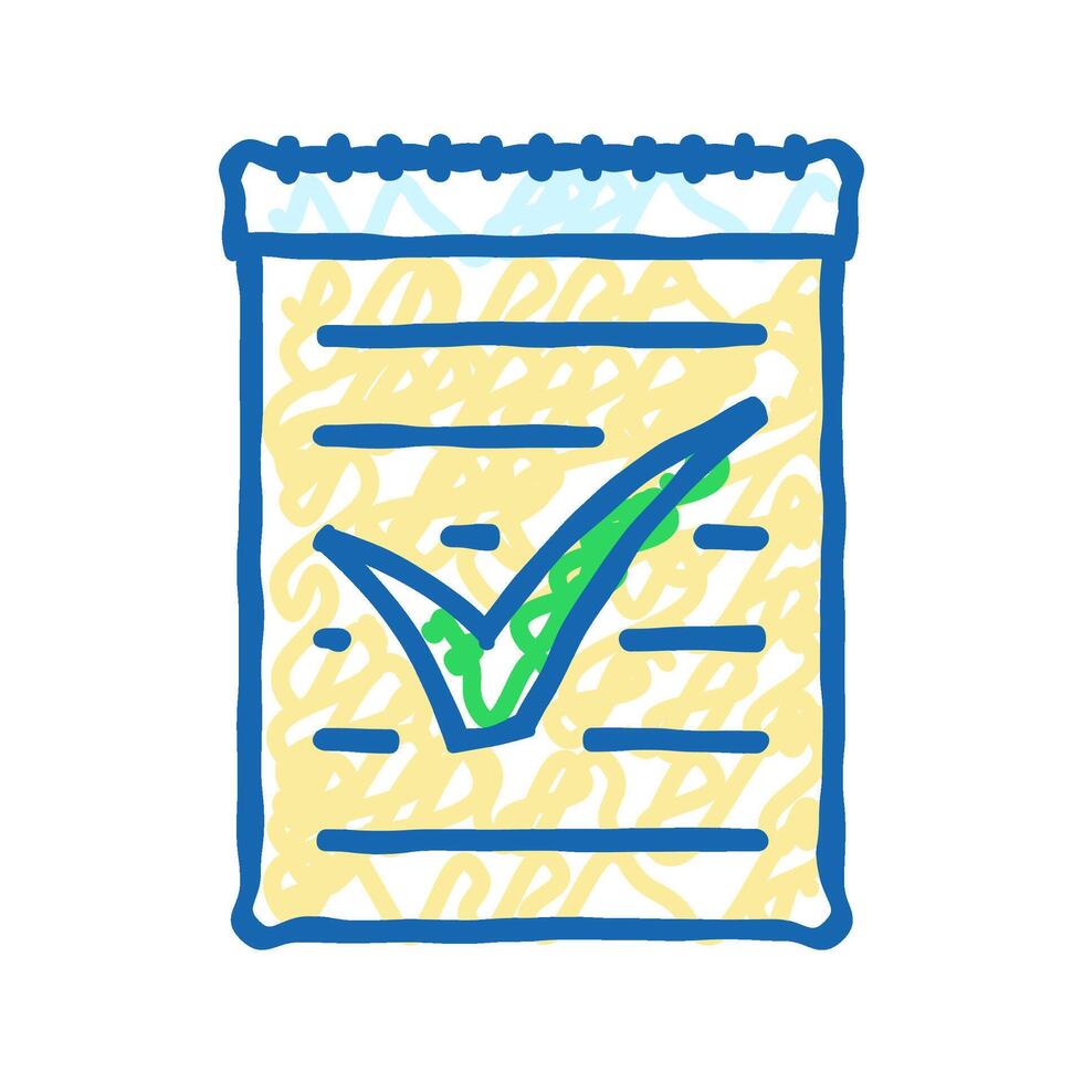 notepad check mark icon doodle illustration vector