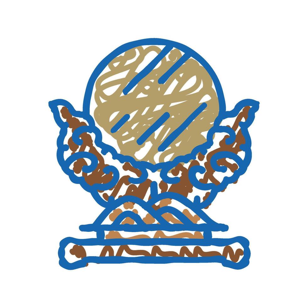 shintai mirror shintoism icon doodle illustration vector