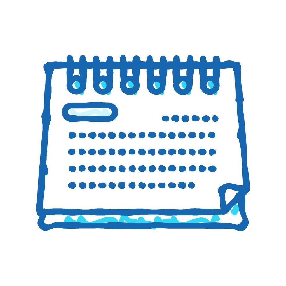 calendar pages list icon doodle illustration vector