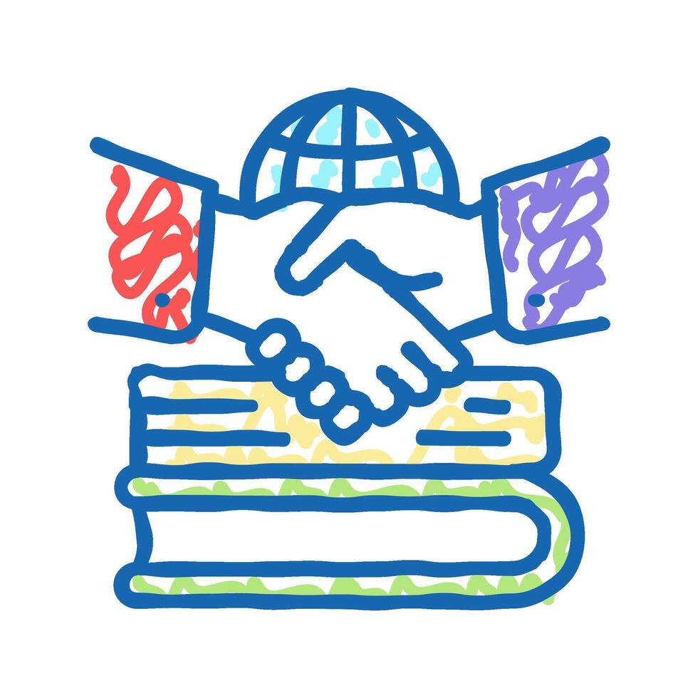 diplomatic history icon doodle illustration vector