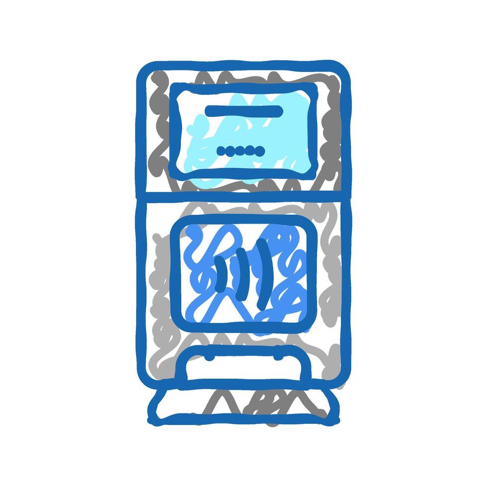 pos terminal contactless icon doodle illustration vector