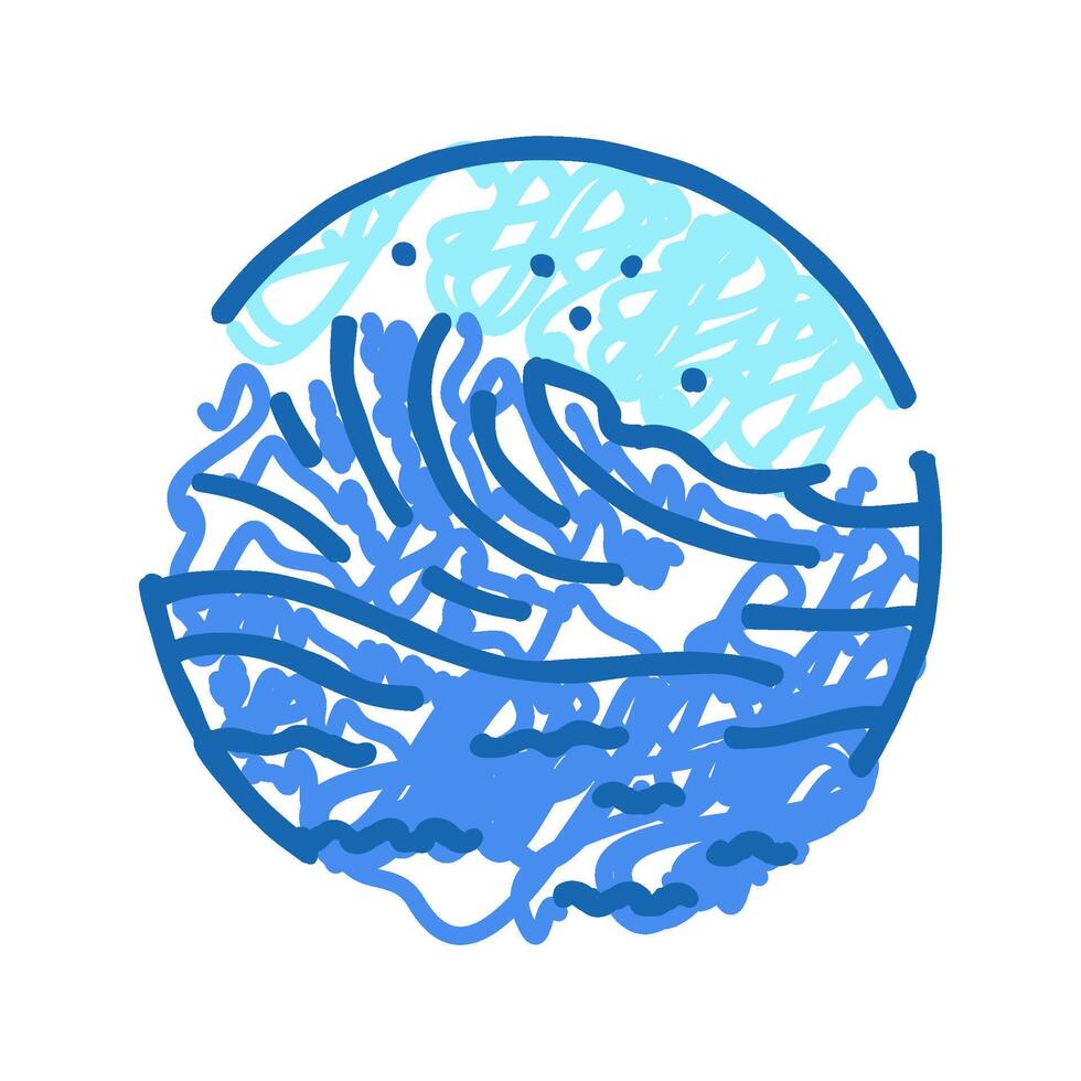 ocean waves tidal power icon doodle illustration vector