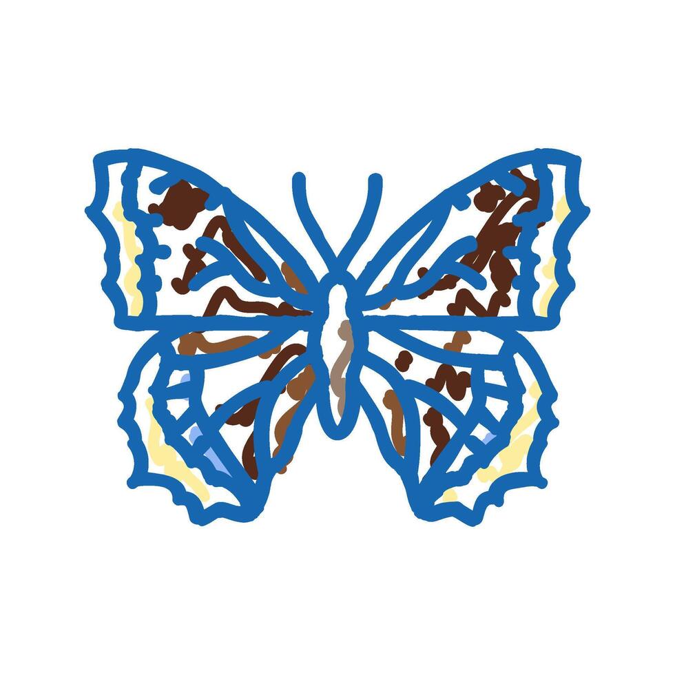 mourning cloak spring icon doodle illustration vector