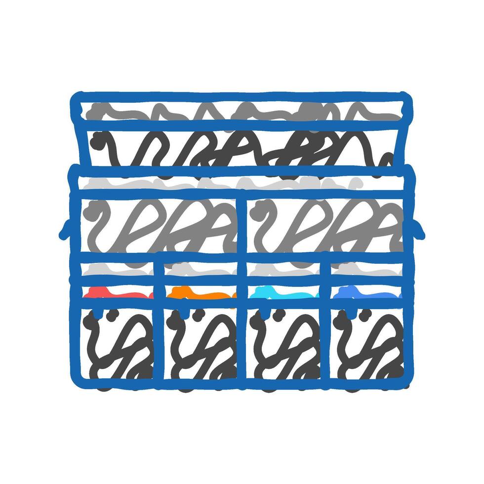 trunk organizer accessory icon doodle illustration vector