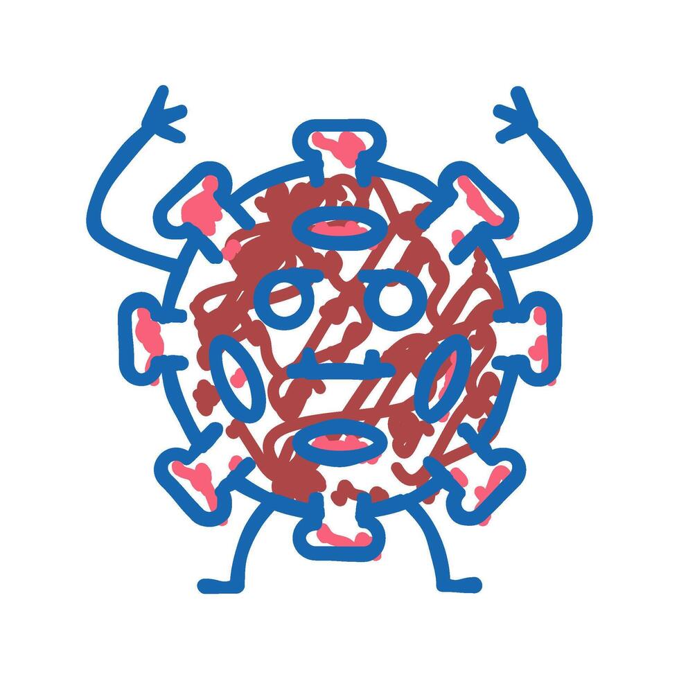 virus illness icon doodle illustration vector
