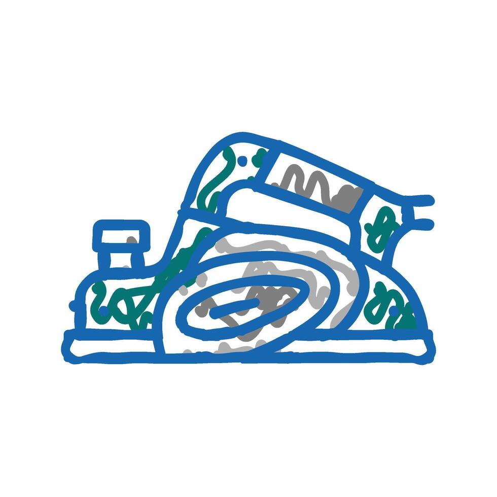 electric planer tool icon doodle illustration vector