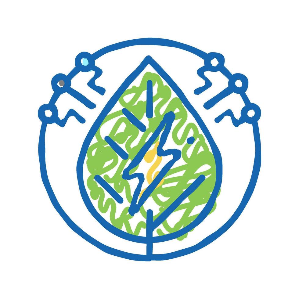 green energy icon doodle illustration vector